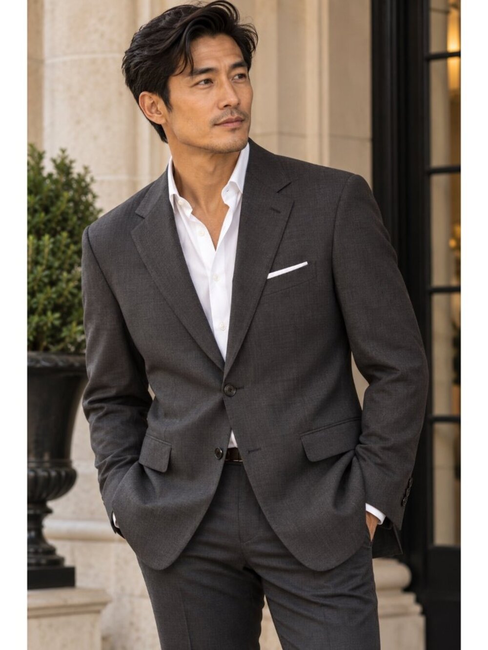 Canali Men’s 46R Gray 100% Wool Blazer IT 56 Two Button Made in Italy